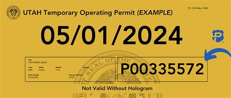 utah temporary trip permits.